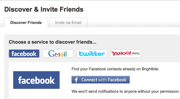 Image:Brightkite adds Facebook Connect support